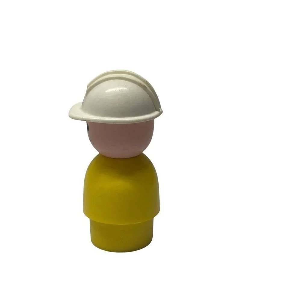 Vintage Fisher Price LITTLE PEOPLE Jumbo 3in Construction Worker